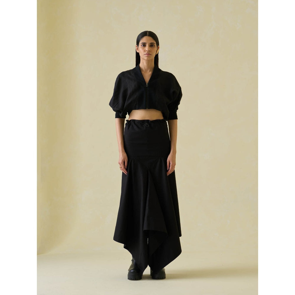 No Grey Area Black Technical Skirt