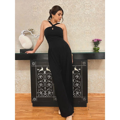 No Grey Area Black Cross back Bollywood Jumpsuit