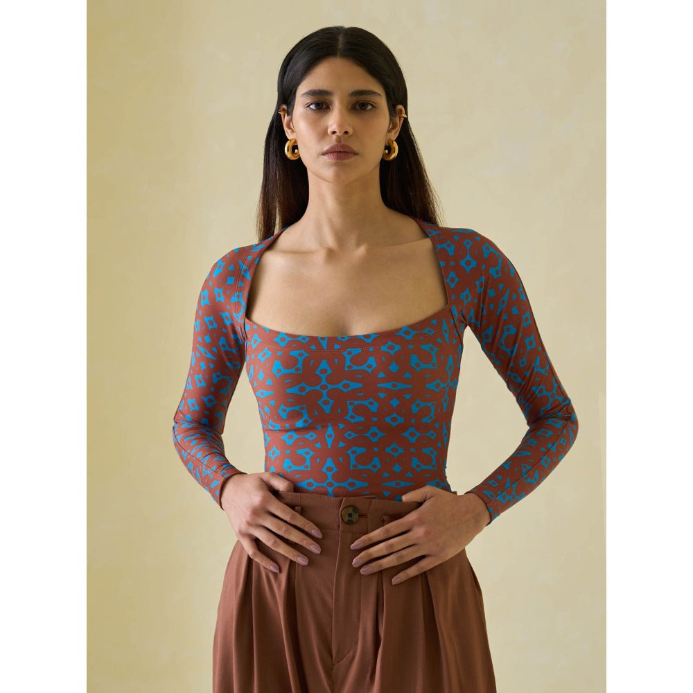 No Grey Area Brown Kolam Bodysuit