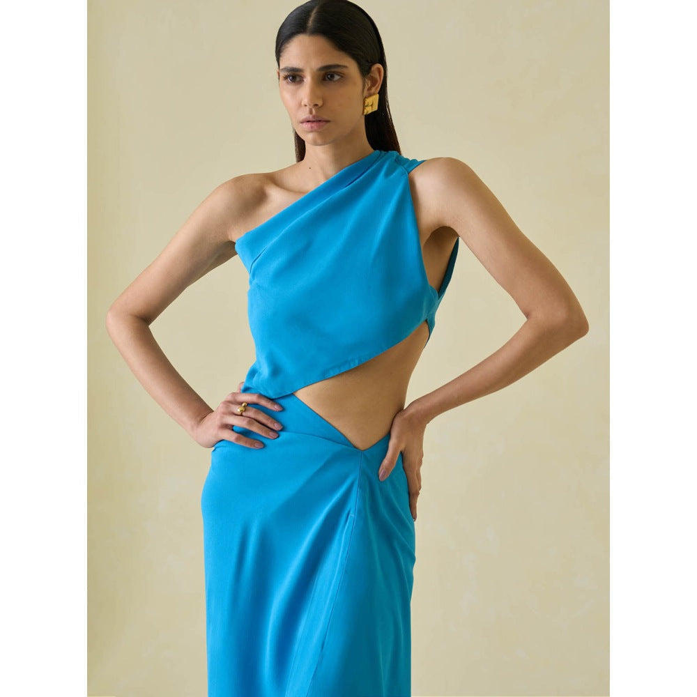 No Grey Area One-Shoulder Sari and Sari Draped Co-ord Set (Set of 2)