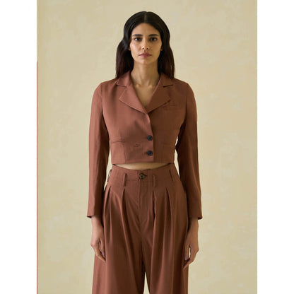 No Grey Area Suiting Cropped and Suiting Bollywood Co-ord (Set of 2)