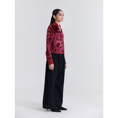 No Grey Area Tibetan Red Shadow Maalai Evening Bomber Jacket