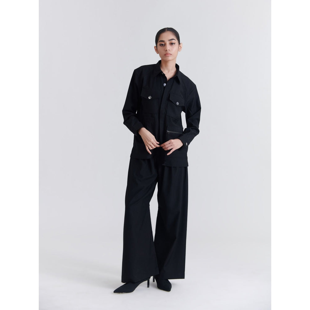 No Grey Area Black Military Jacket