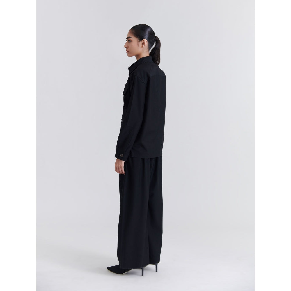 No Grey Area Black Military Jacket