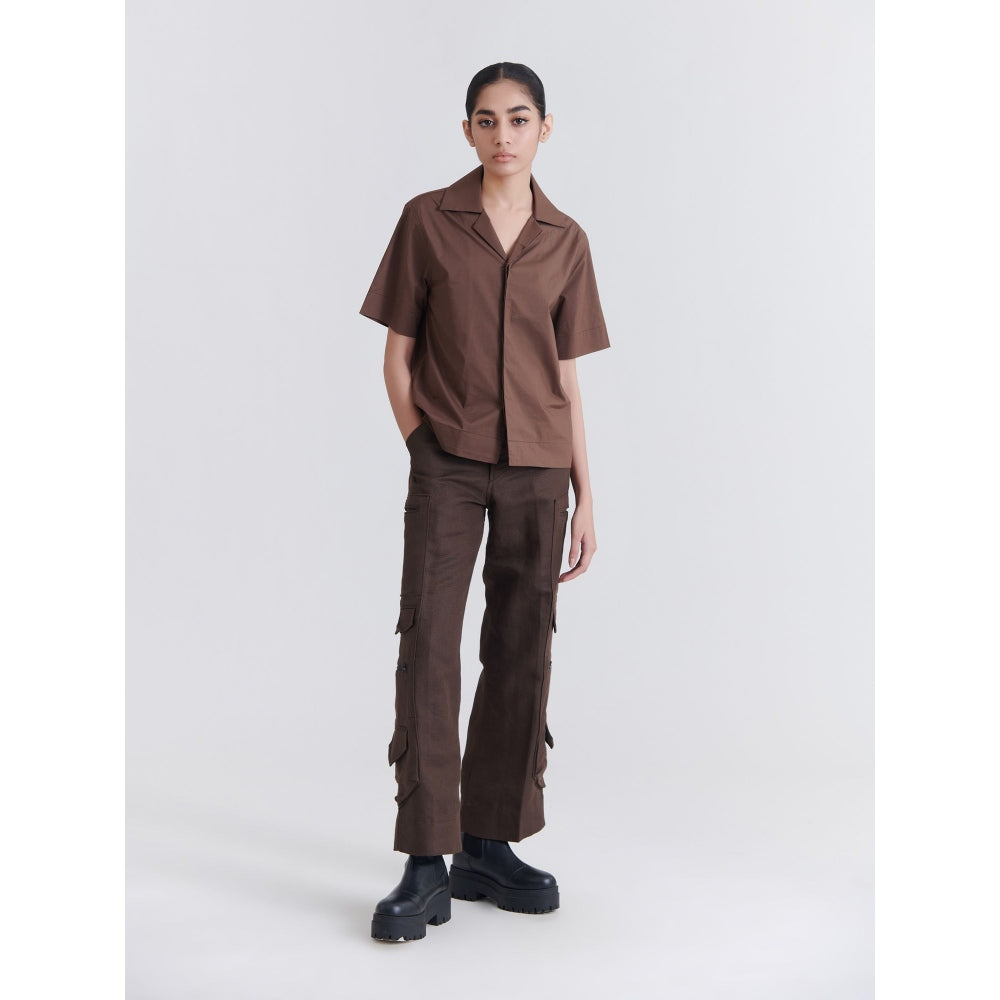 No Grey Area Brown Heron Bird Resort Shirt