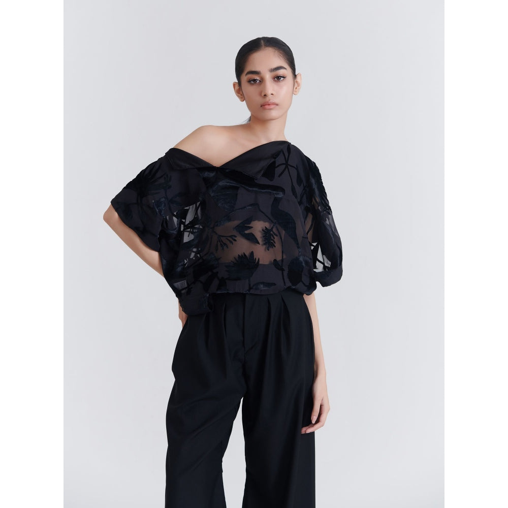 No Grey Area Black Kolam Ancient Square Top