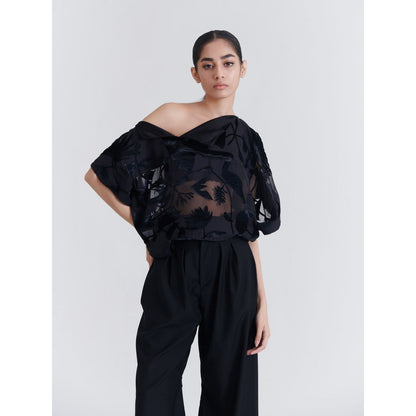 No Grey Area Black Kolam Ancient Square Top
