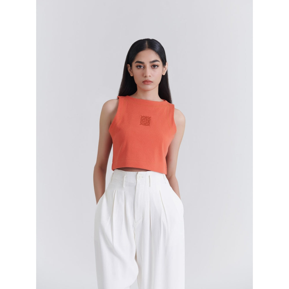 No Grey Area Orange Crop Top