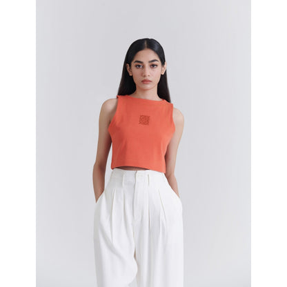 No Grey Area Orange Crop Top