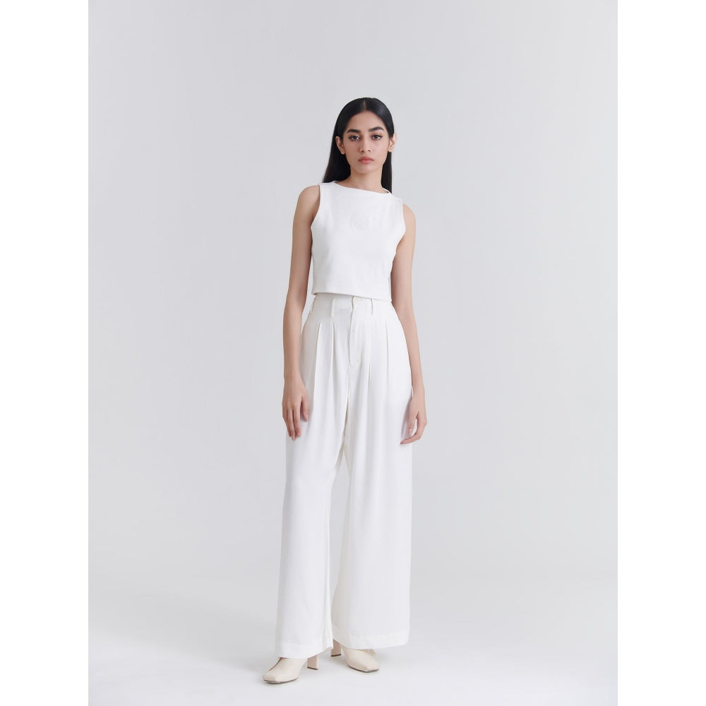 No Grey Area White Crop Top