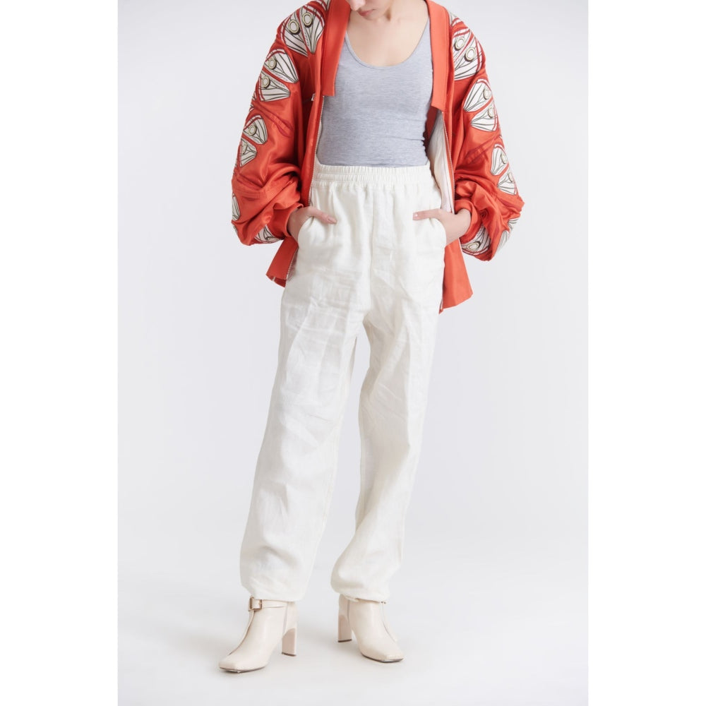 No Grey Area White Easy Trouser