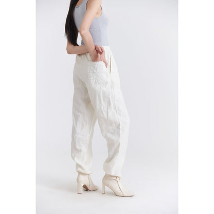 No Grey Area White Easy Trouser