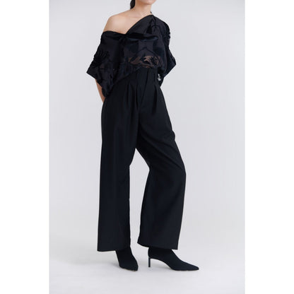 No Grey Area Black Bollywood Straight Trouser