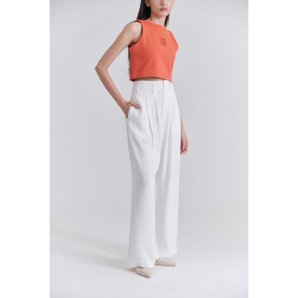 No Grey Area White Bollywood Trouser