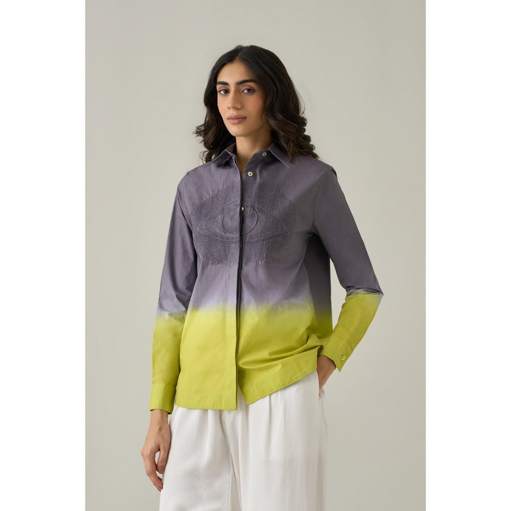 No Grey Area Grey Embroidered Shirt