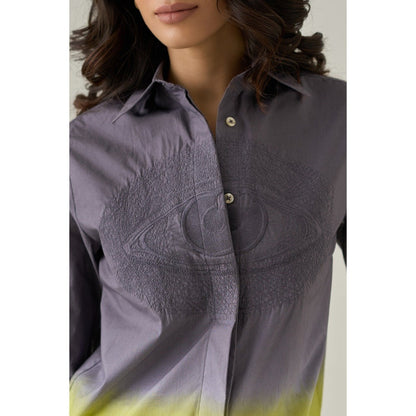 No Grey Area Grey Embroidered Shirt