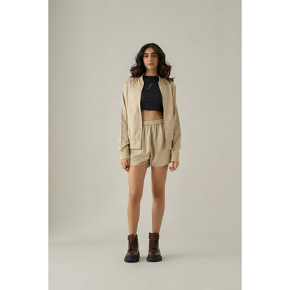 No Grey Area Beige Shorts