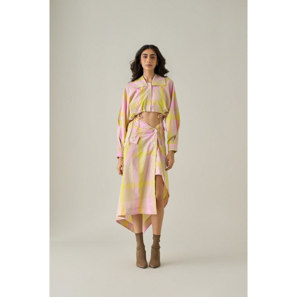 No Grey Area Multi-Colour Madras Workwear Skirt