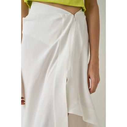 No Grey Area White Draped Skirt