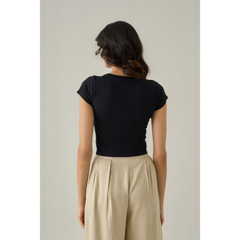 No Grey Area Navy Blue Moon Analemma Top