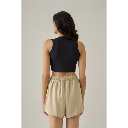 No Grey Area Navy Blue Moon Analemma Cropped Tank Top
