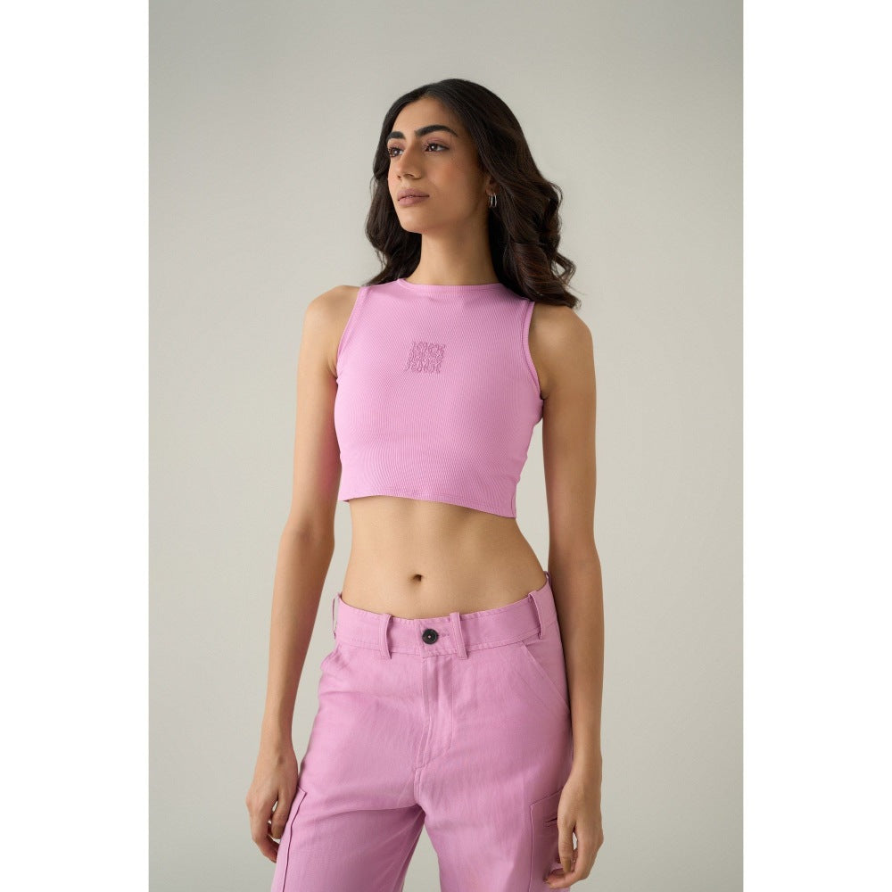 No Grey Area Pink Kolam Cropped Tank Top