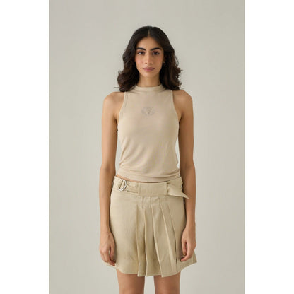 No Grey Area Beige Third Eye Tank Top