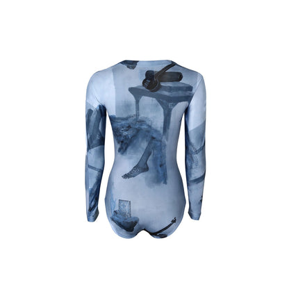 No Grey Area Monochrome Surrealist Bodysuit