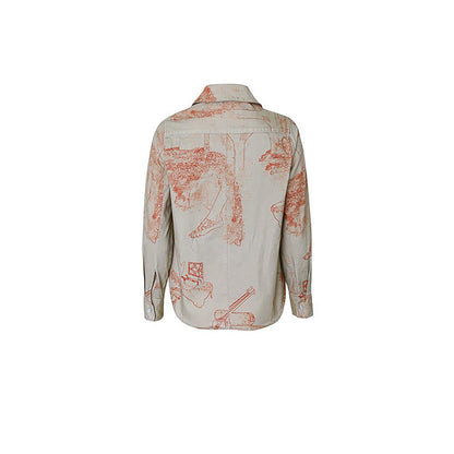 No Grey Area Grey Surrealist Outline Overshirt