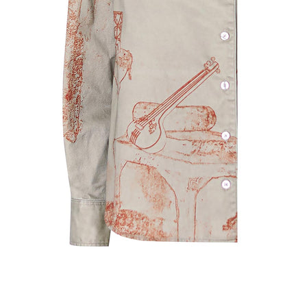 No Grey Area Grey Surrealist Outline Overshirt