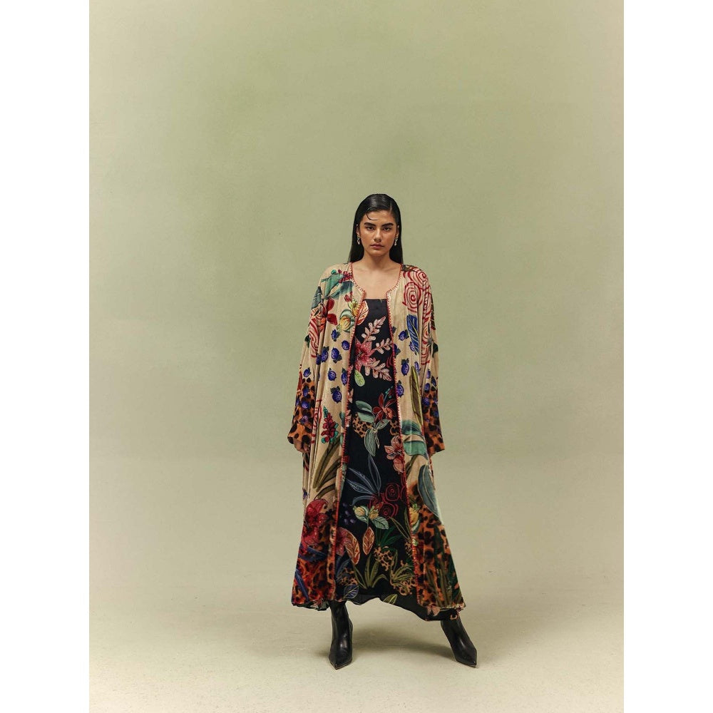 NOIB Beige Demi Reversible Shrug - Wildflower