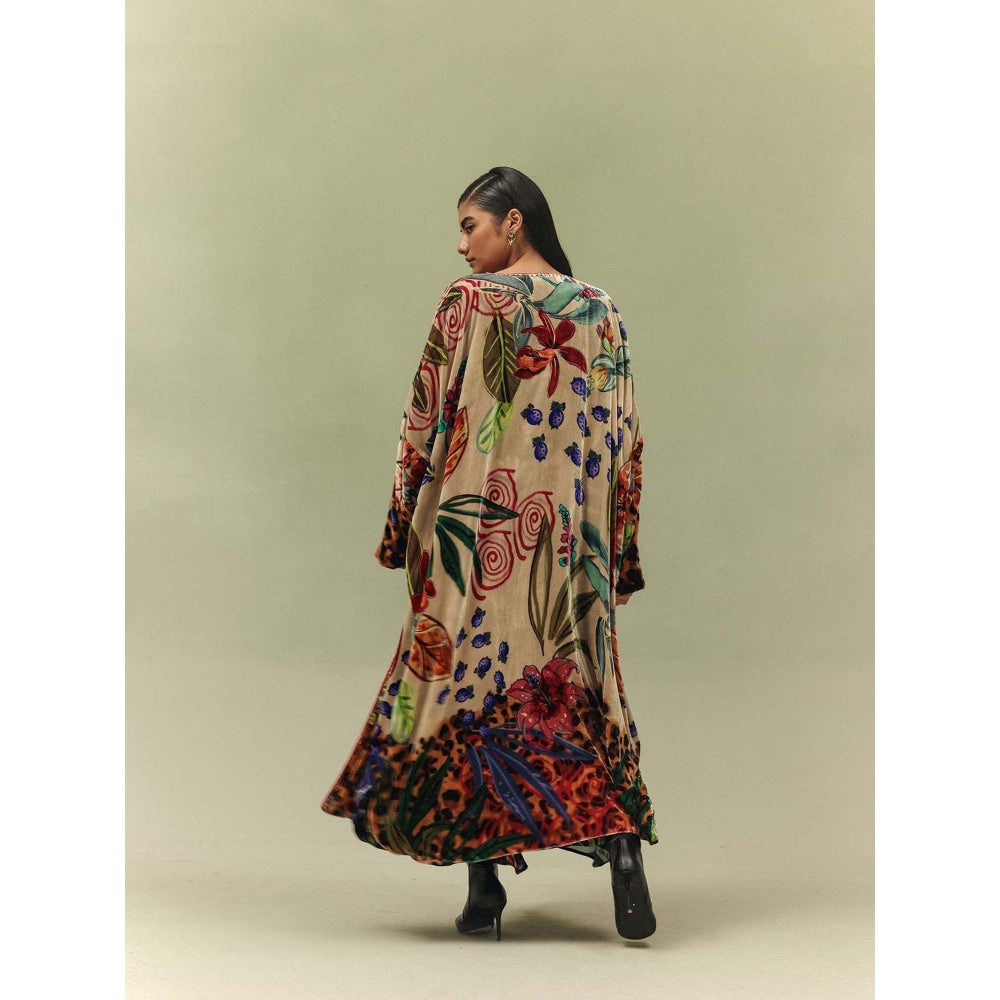 NOIB Beige Demi Reversible Shrug - Wildflower