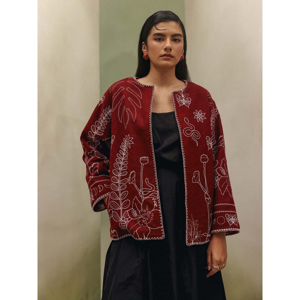 NOIB Daria Jacket - Burgundy (Wool)