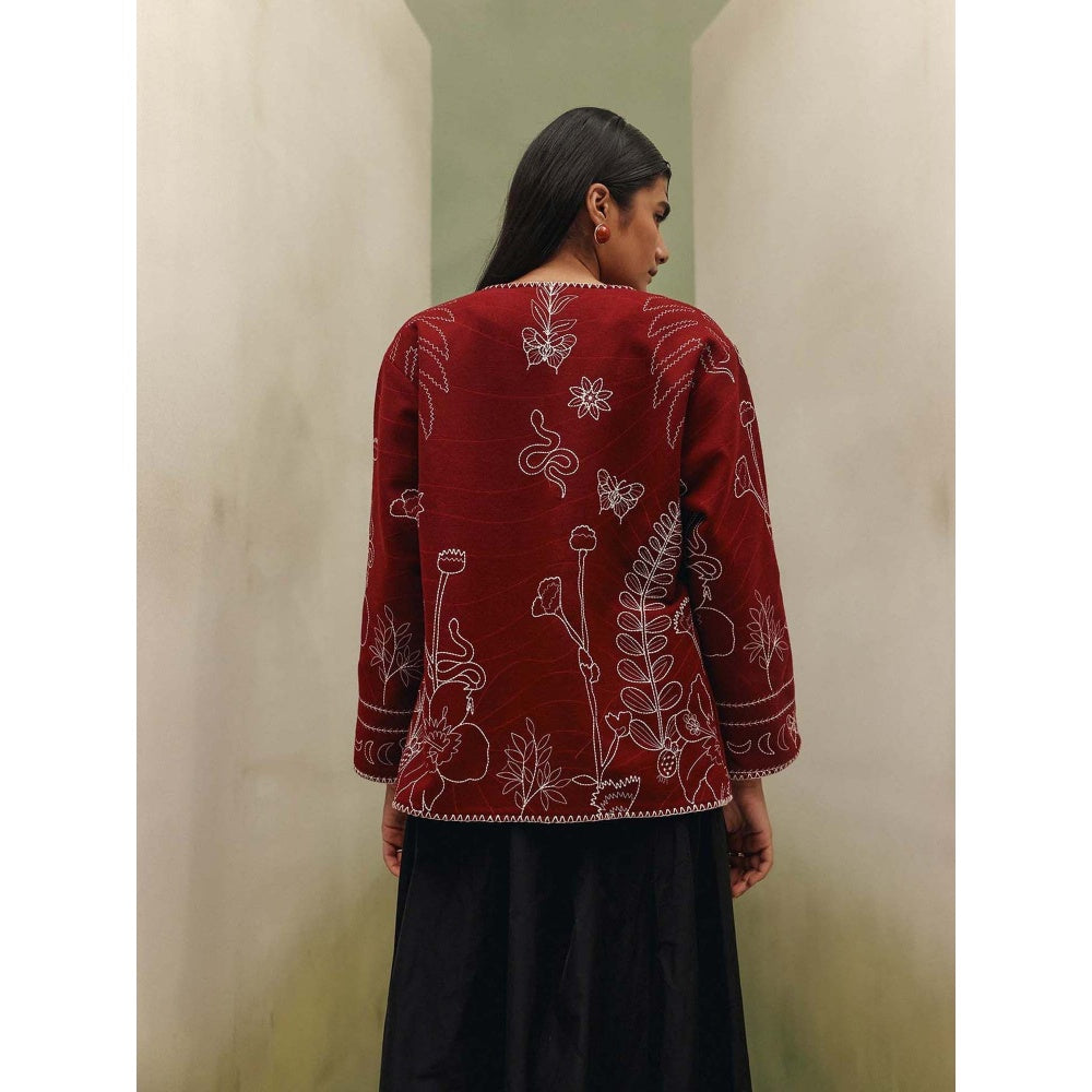 NOIB Daria Jacket - Burgundy (Wool)
