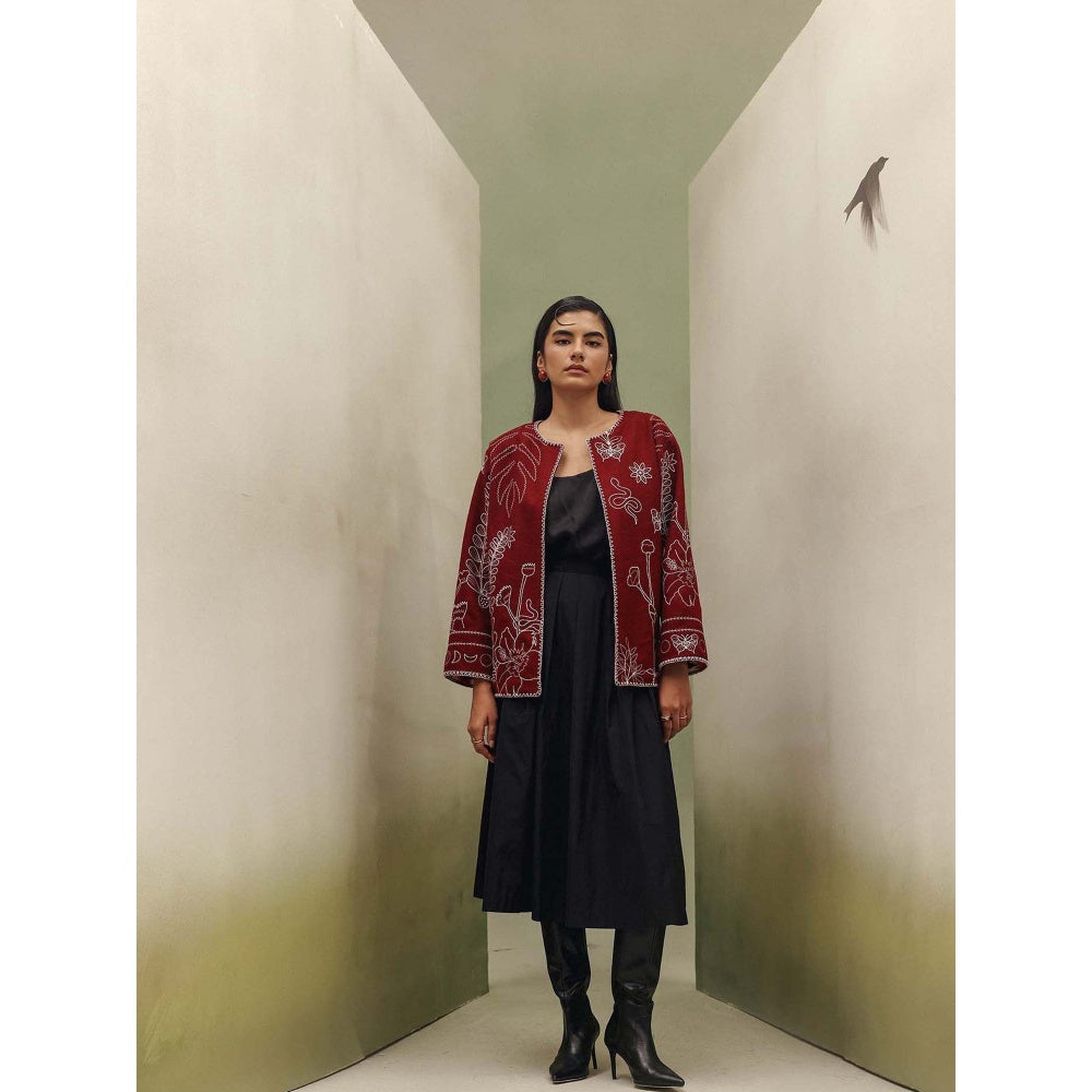 NOIB Daria Jacket - Burgundy (Wool)