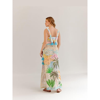 NOIB By The Sea Multi Colored Cotton Magda Crop Top