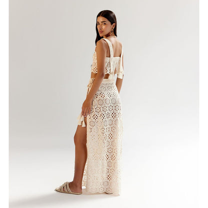 NOIB White Cotton Magda Crop Top
