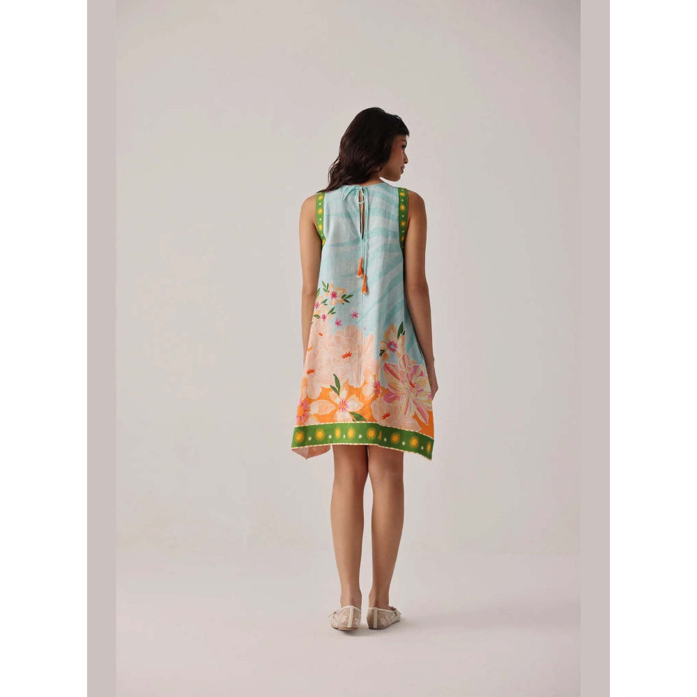 NOIB Harper Knee Dress - Azure