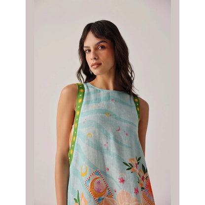 NOIB Harper Knee Dress - Azure