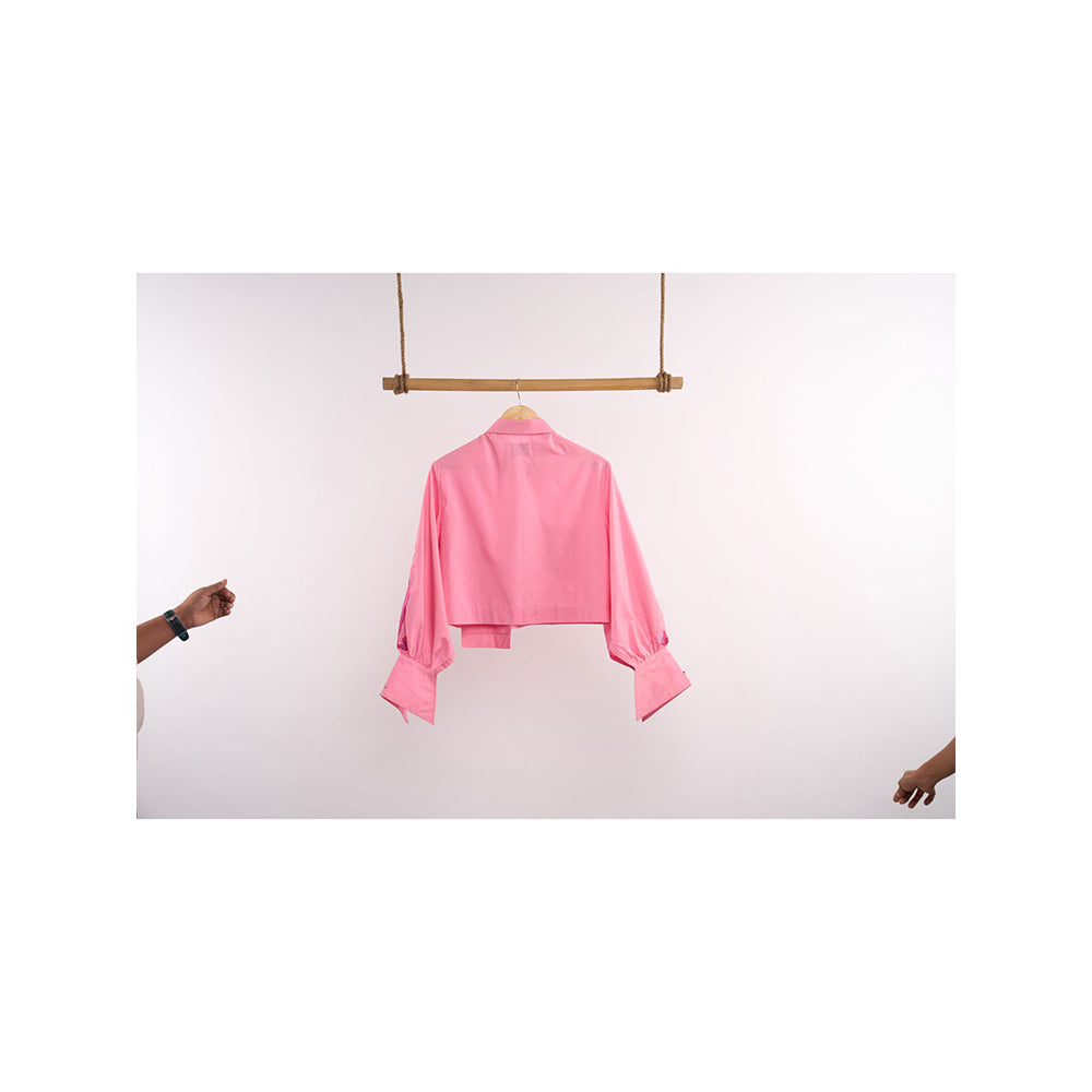 nona Lehr Cropped Shirt-Pink