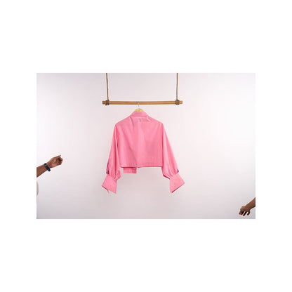 nona Lehr Cropped Shirt-Pink