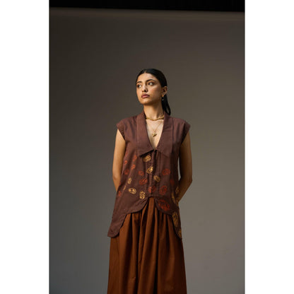 nona Lehr Asymmetric Shirt-Brown