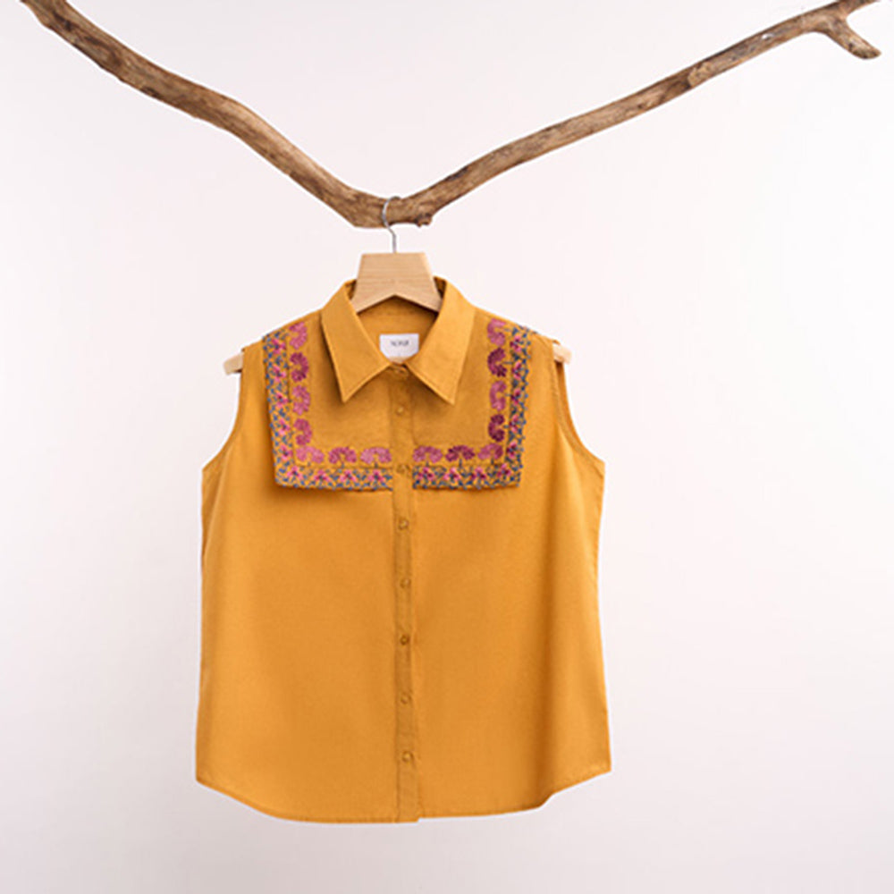 nona Lehr Yoke Shirt-Mustard