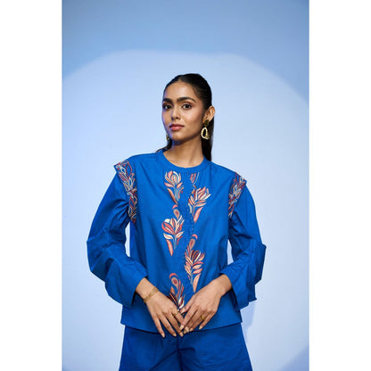 nona Lehr Curvy Shirt-Blue