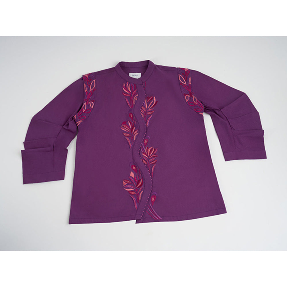 nona Lehr Curvy Shirt-Purple