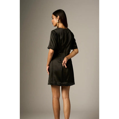 nona Black Lehr Straight Mini Dress