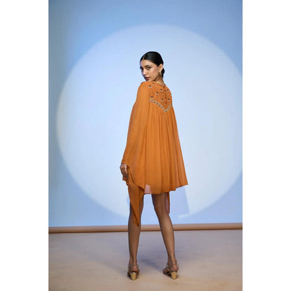 nona Rust Lehr Flared Mini Dress