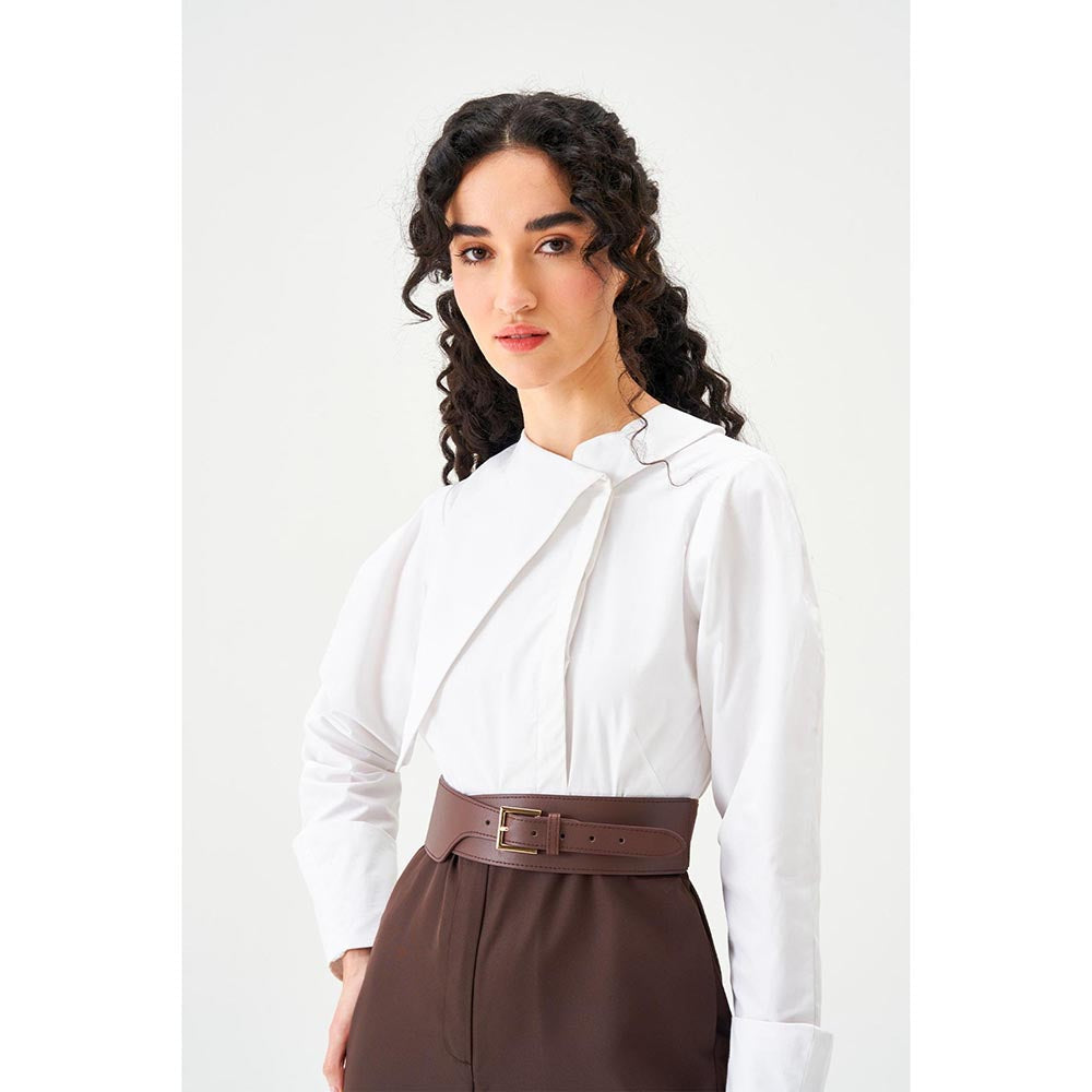 Notebook Women Brown Solid Round Neck Jumpsuit