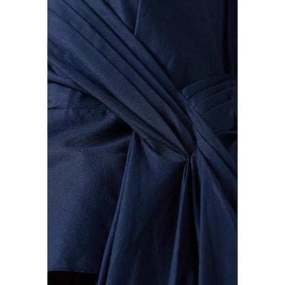 Notebook Women Navy Blue Solid Collar Neck Shirt