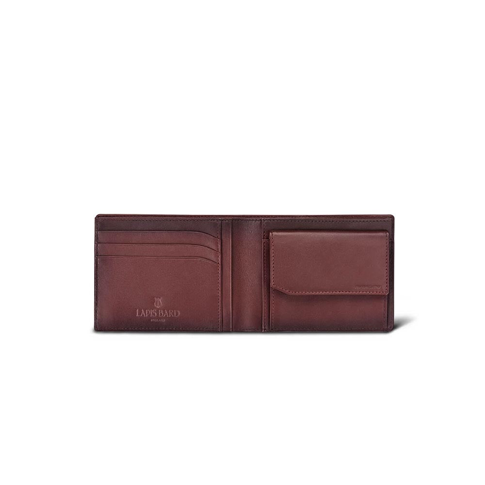 Lapis Bard Red Ducorium Bi-Fold Wallet With Coin Pocket